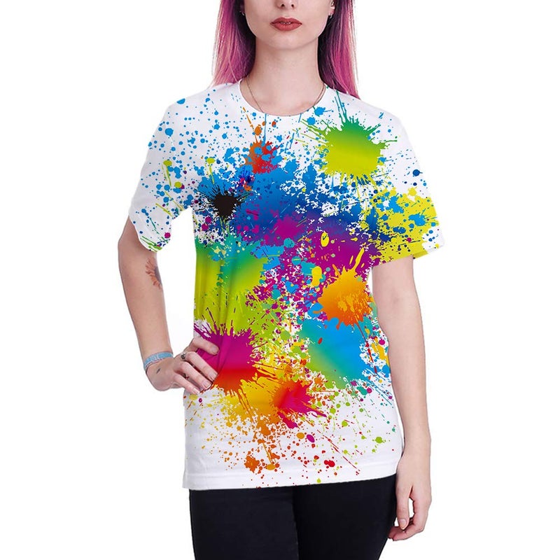 LAIDIPAS Colorful Shirts Unisex 3D Graphic T-Shirts Unisex Casual Top Tees for Men Women White M - Image 4